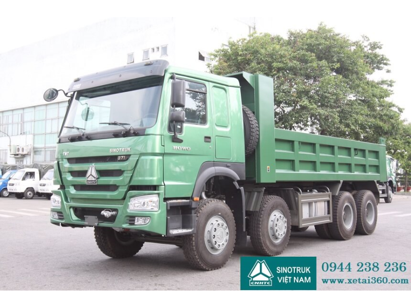 Xe tải ben howo 371 4 chân thùng vuông